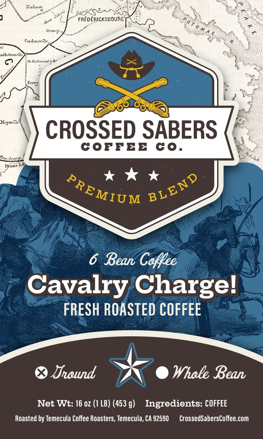 Crossed Sabers Coffee Cavalry Charge! 16oz Drip