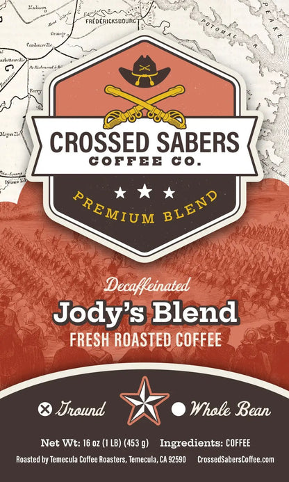 Crossed Sabers Coffee Jody's Blend Decaf 16oz Drip