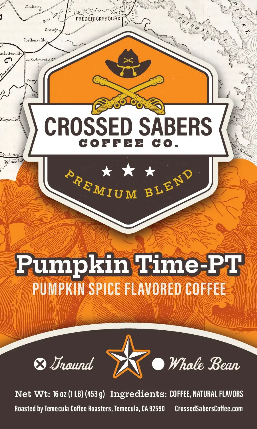 Crossed Sabers Coffee Pumpkin Time-PT 16oz Drip
