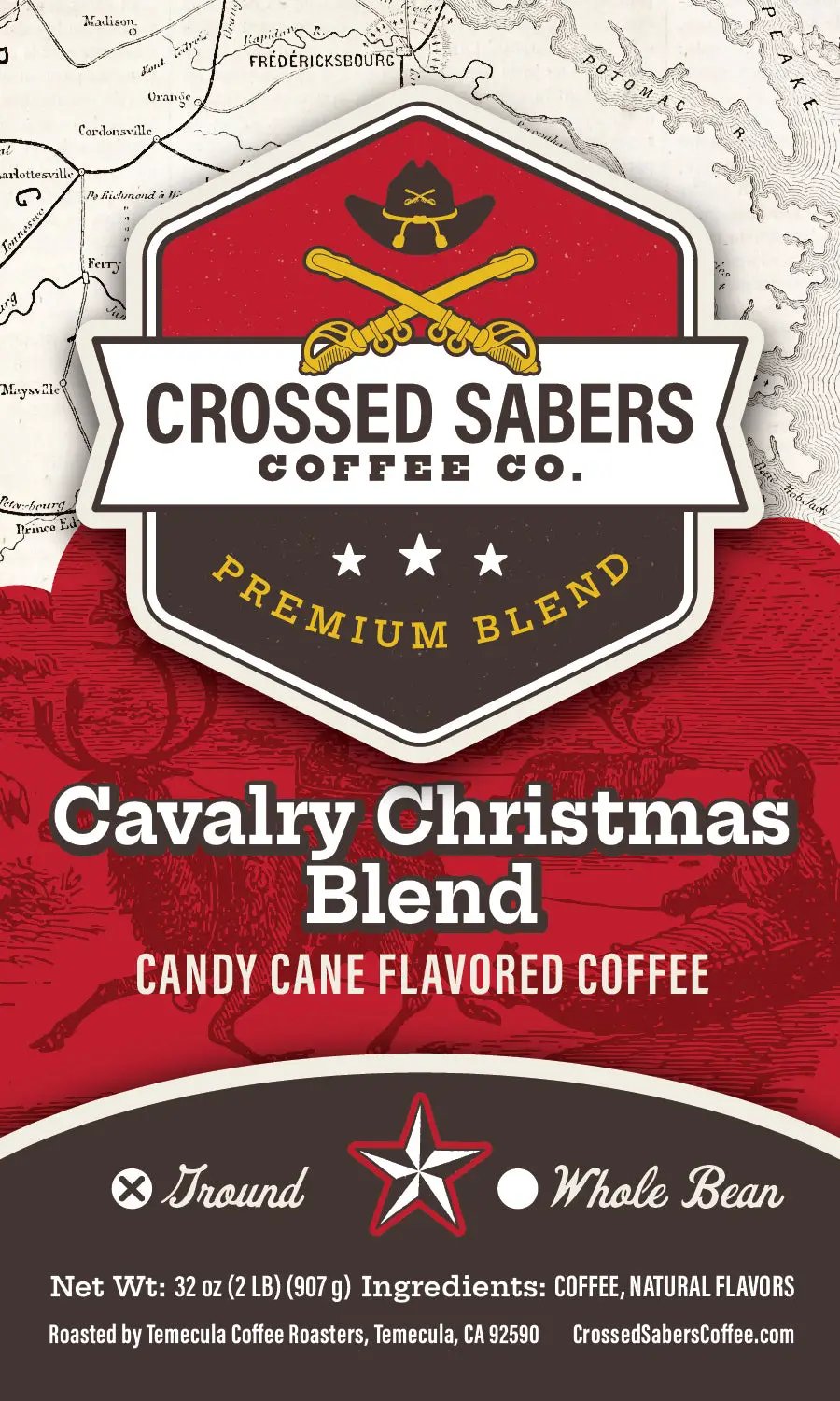 Crossed Sabers Coffee Cavalry Christmas 2lb Drip