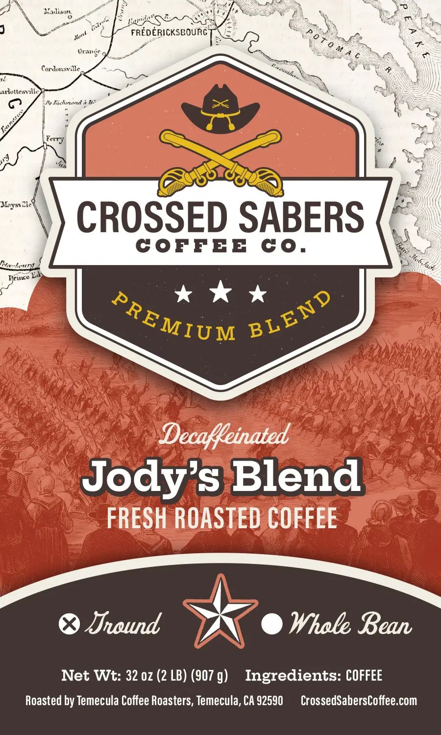 Crossed Sabers Coffee Jody's Blend Decaf 2lb Drip