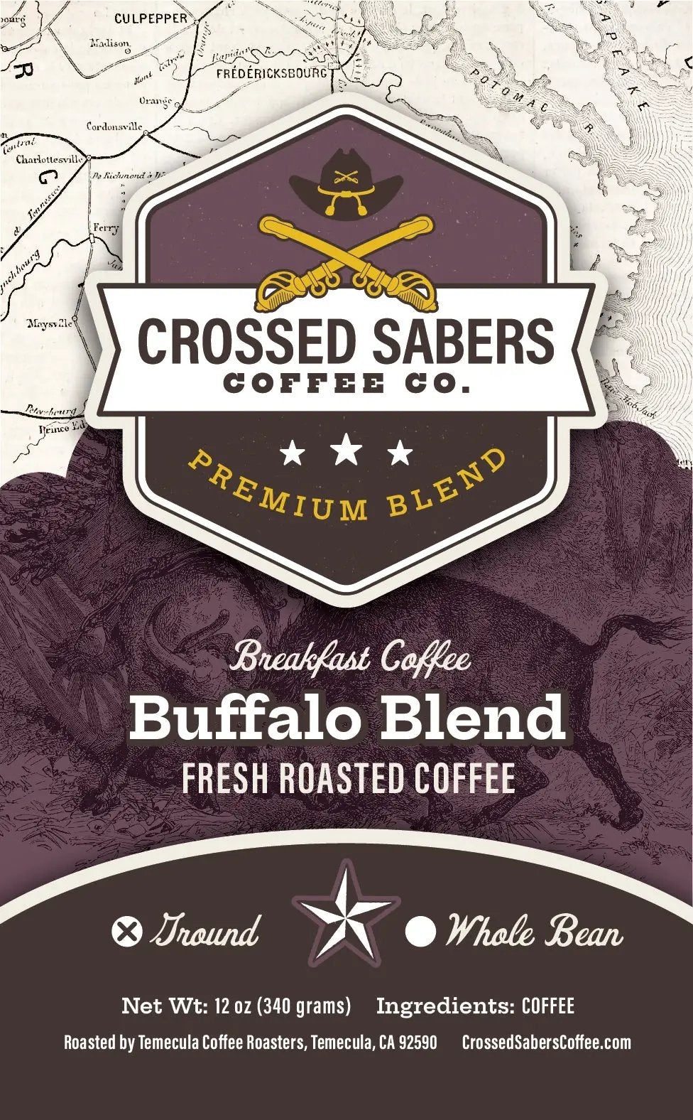 Crossed Sabers Coffee Buffalo Blend 12oz Drip