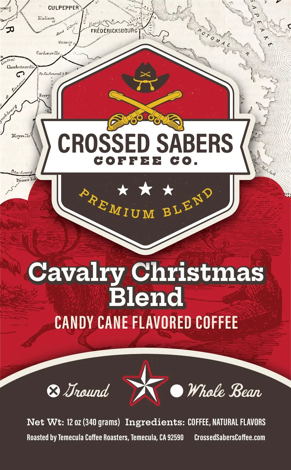 Crossed Sabers Coffee Cavalry Christmas 12 oz Drip