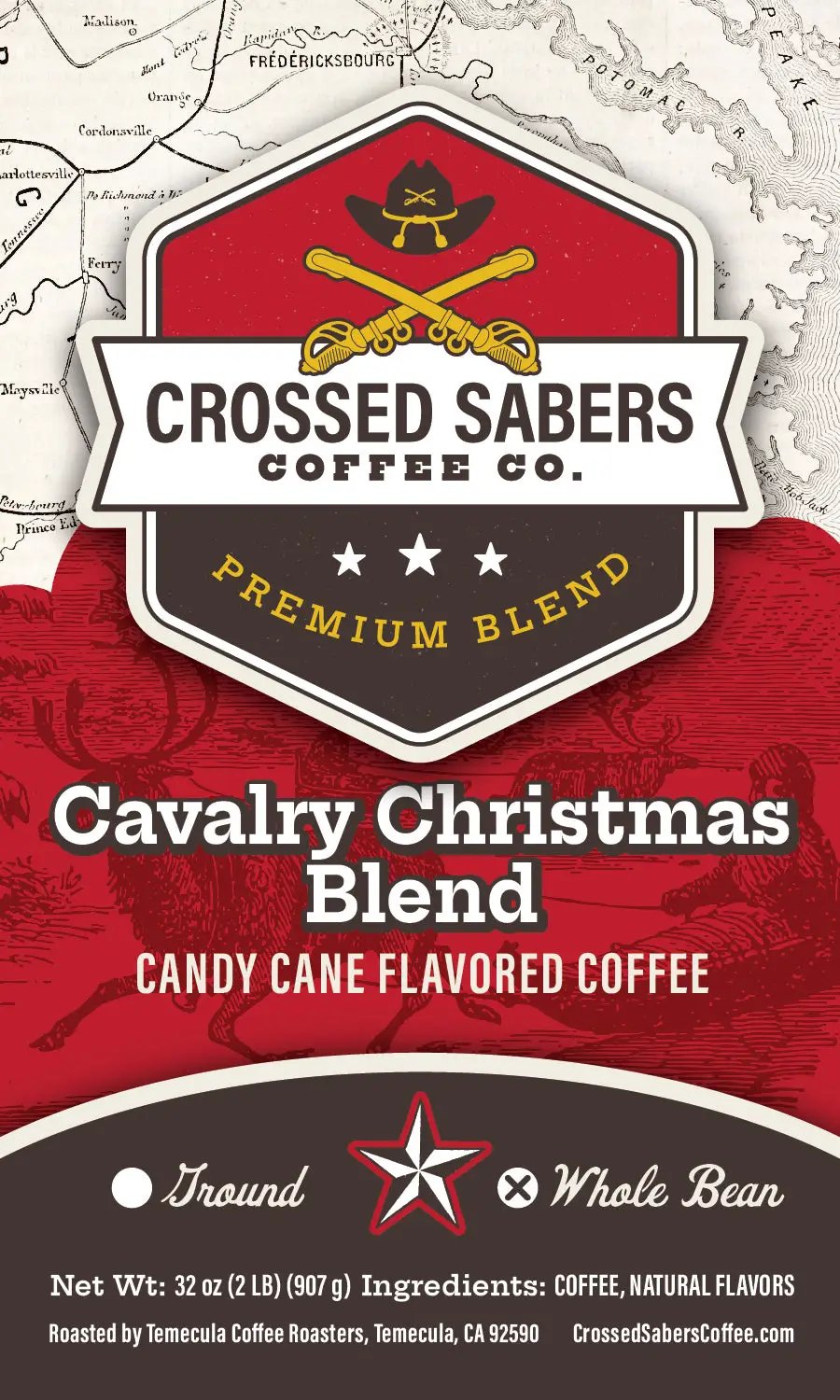Crossed Sabers Coffee Cavalry Christmas 2lb Whole Bean