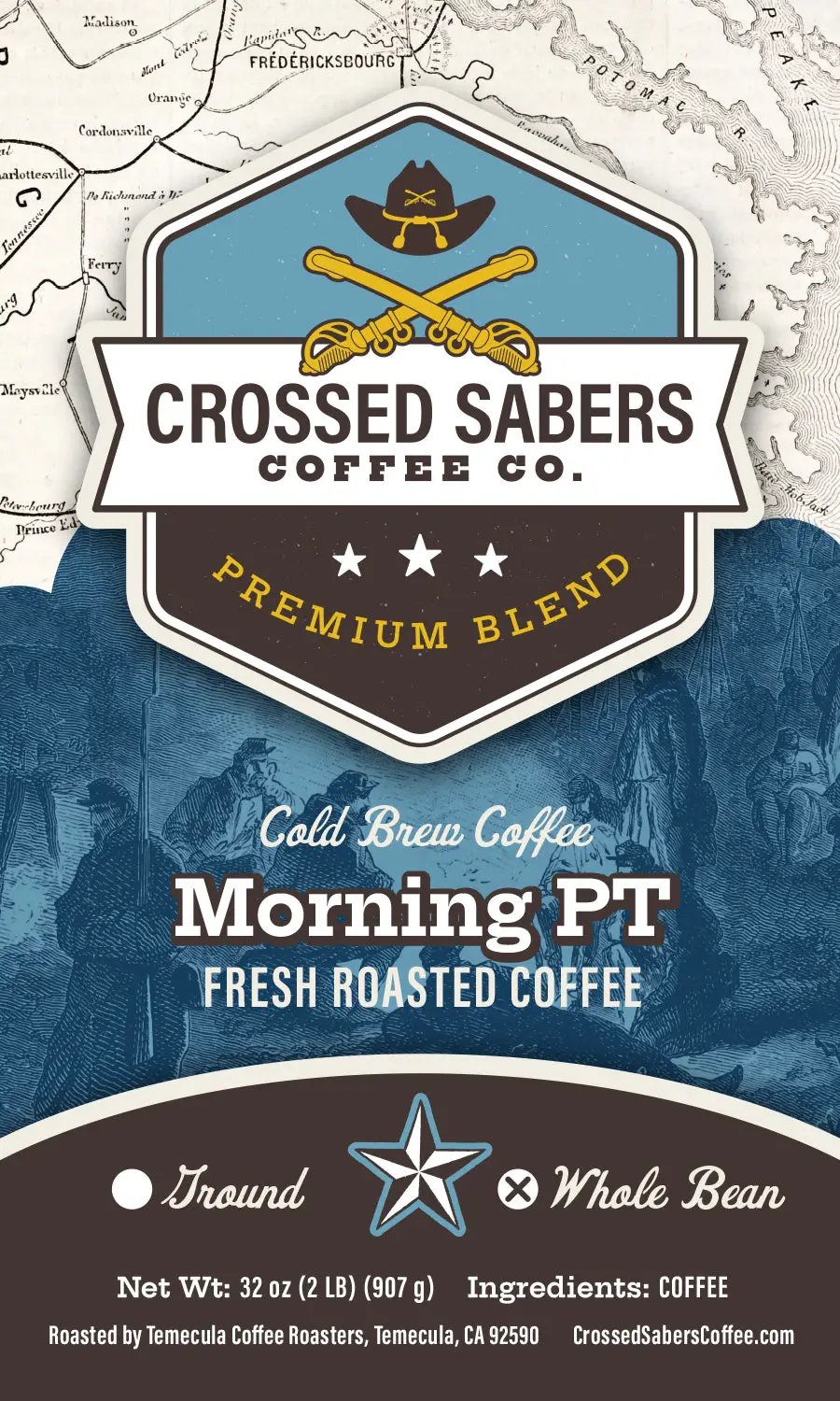 Crossed Sabers Coffee Morning PT Cold Brew 2lb Whole Bean