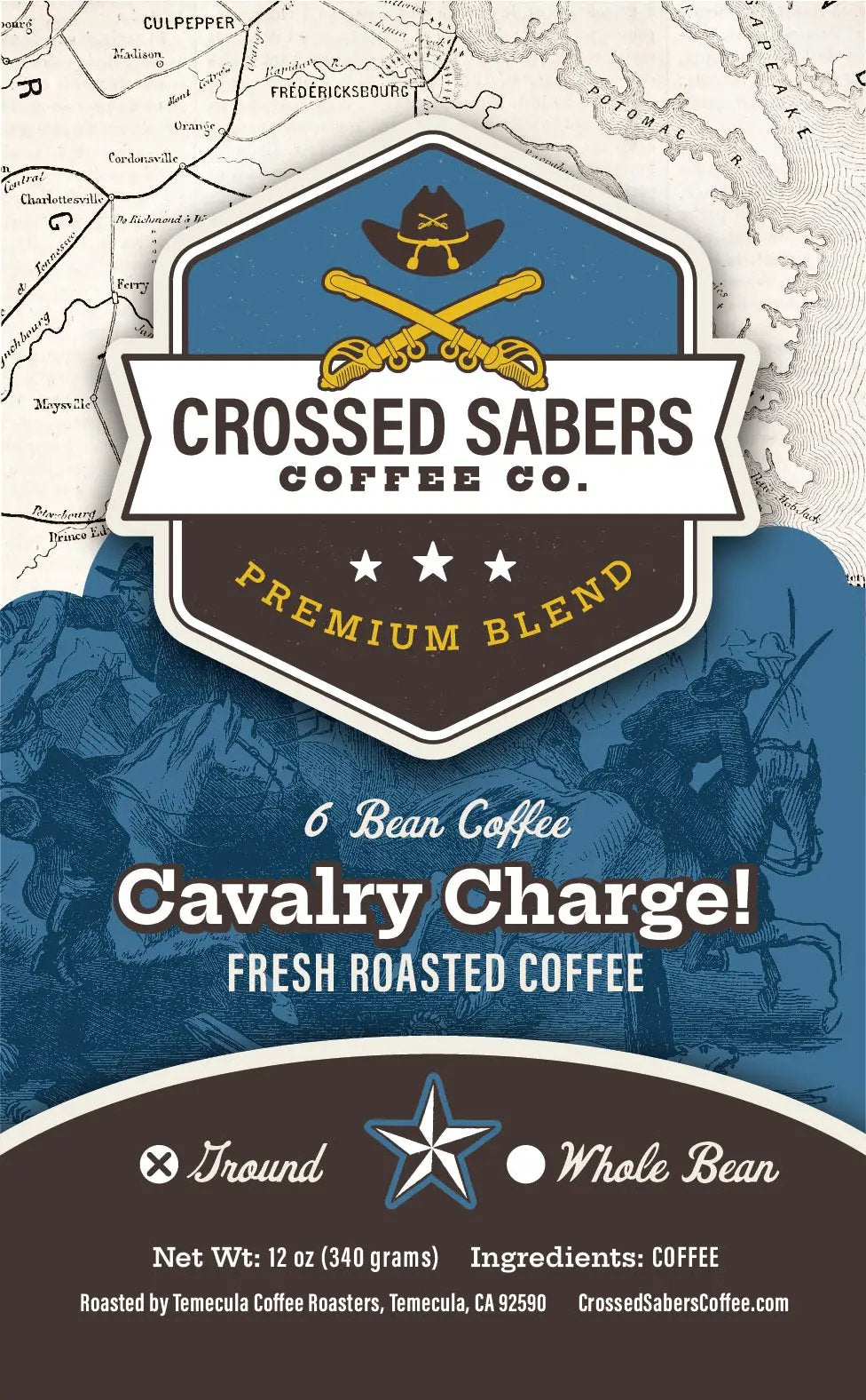 Crossed Sabers Coffee Cavalry Charge! 12oz Drip